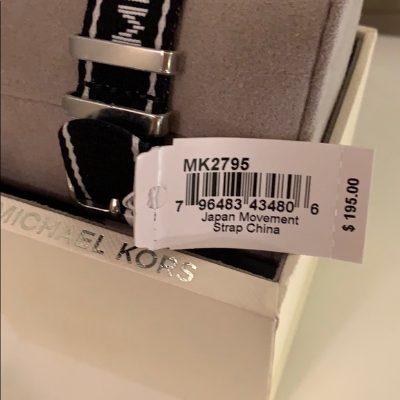 Black and White striped Michael Kors Watch (SOLD) - Picture 5 of 7